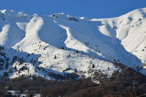 Monte Baldo, Italy, Garda, Kalnai, Sniegas, Saulė, Žiema