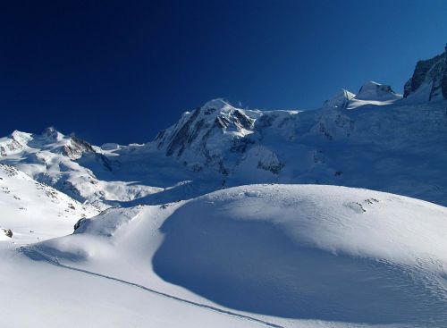 Monte Rosa, Zermatt, Kalnai, Mont Rose, Alpės, Alpių, Sniegas, Ledas, Kraštovaizdis, Panorama, Vaizdingas, Ledynas, Riffelberg, Dufourspitze, Lyskamm, Ratukas, Pollux