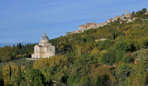 Montepulciano, San Biagio, Bažnyčia, Toskana, Italy, Siena, Panoraminis, Kalnas