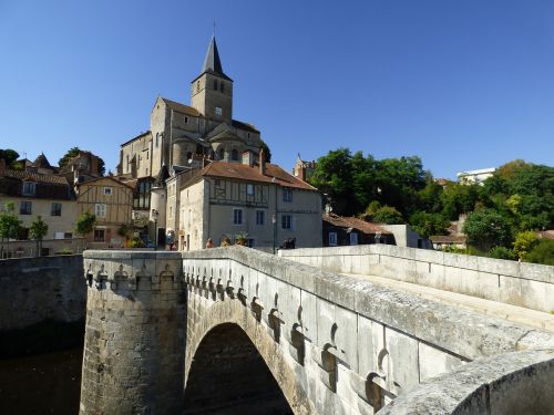Montmorillon, Tiltas, Architektūra, Senovės, Europa, France, Kraštovaizdis, Viduramžių, Miestas, Kelionė