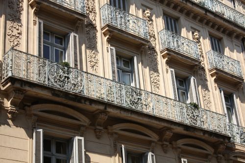 Montpellier, Pastato Fasadas, Balkonas