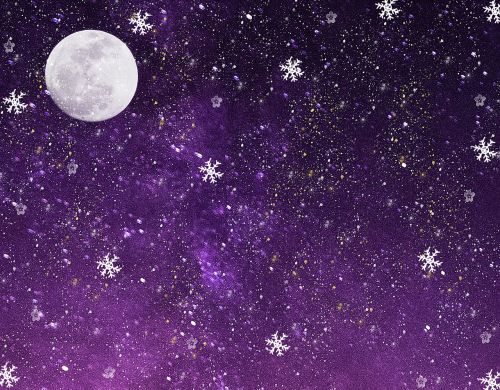 Mėnulis, Naktinis Dangus, Pilnatis, Super Mėnuo, Sniegas, Žvaigždė, Atvirukas, Naktinis Vaizdas