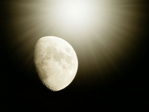 Mėnulis, Juoda, Naktis, Nuotaika, Naktinė Nuotrauka, Tamsa, Mėnulio Šviesa, Naktinis Dangus, Dangaus Kūnas, Krateris, Tamsi, Mėlynas, Ilga Ekspozicija, Atmosfera