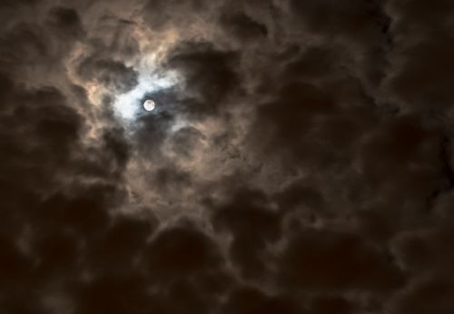Mėnulis, Tamsi, Naktis, Fotografija, Erdvė, Debesys