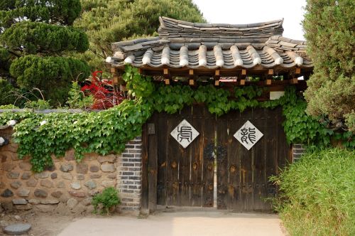 Mėnulis, Tradiciniai Namai, Korėjos Respublika, Ruduo, Statyba, Hanok