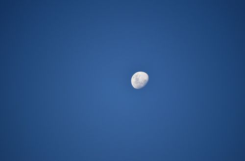 Mėnulis, Dangus, Mėlynas, Balta