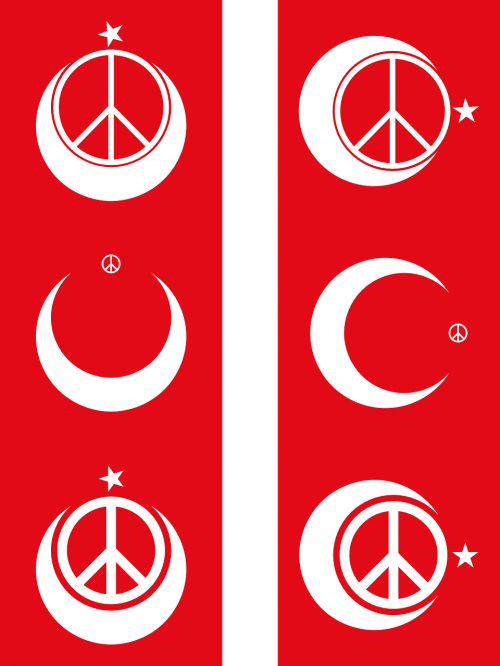 Mėnulis, Žvaigždė, Taika, Raudona, Pusmėnulis, Turkish, Nemokama Vektorinė Grafika