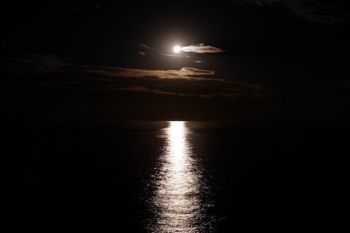 Mėnulio Spindesys, Vandenynas, Atspindys, Naktis, Šviesa