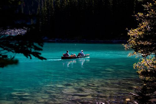 Moreninis Ežeras, Kanada, Alberta, Banff, Ežeras, Vaizdas, Kanoją, Louise, Atspindys