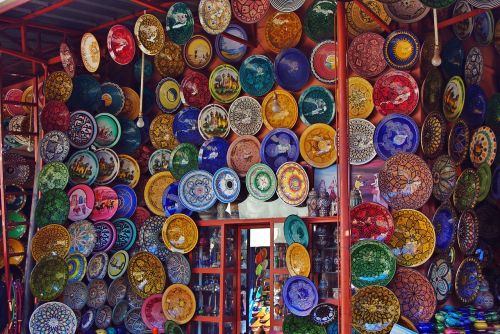 Marokas, Marrakechas, Turgus, Souk, Rodyti, Plokštės, Patiekalai, Keramika