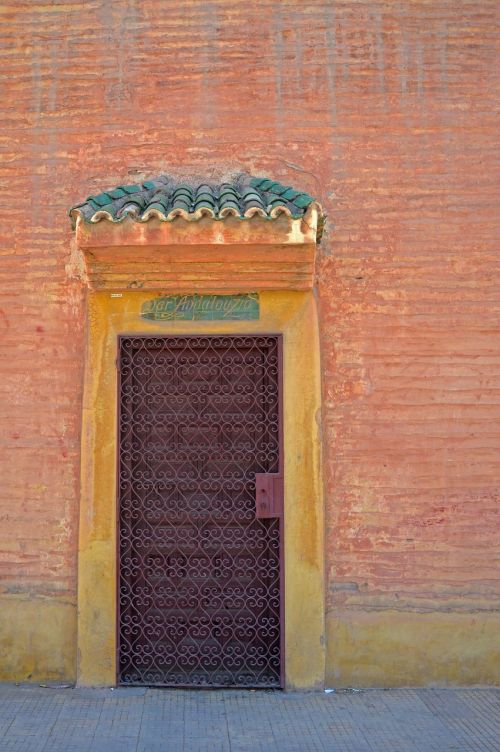 Marokas, Marrakechas, Raudonas Miestas, Durys, Siena, Įėjimas, Senas, Dar, Andalūzija, Namai