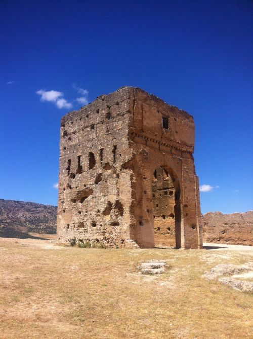 Marokas, Fez, Griuvėsiai, Senas, Senovės, Bokštas, Pastatas, Archeologija, Akmenys, Dykuma