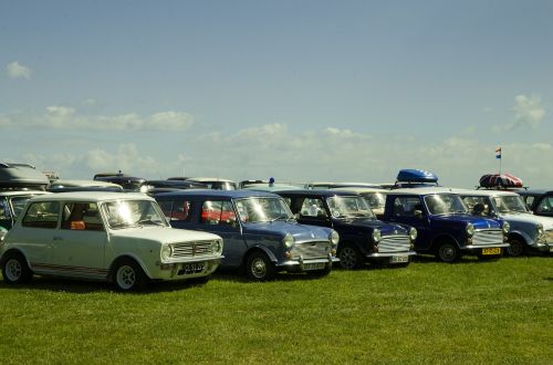 Morris Mini, Klubo Susibūrimai, Automobiliai, Denmark, Senovinis Automobilis, Automobilis, Senas Automobilis, Vasara