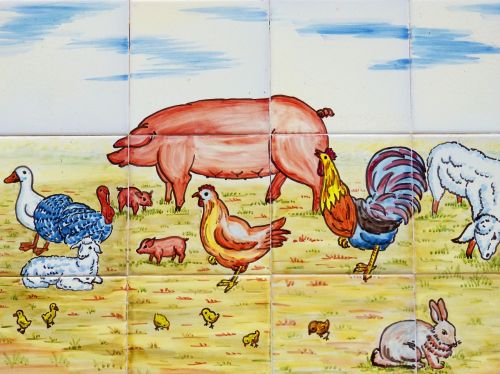 Mozaika, Plytelės, Ūkis, Ūkio Gyvūnai, Plytelės