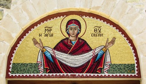 Mozaika, Mergelė Marija, Kipras, Dromolaksija, Koplyčia, Ortodoksas, Religija