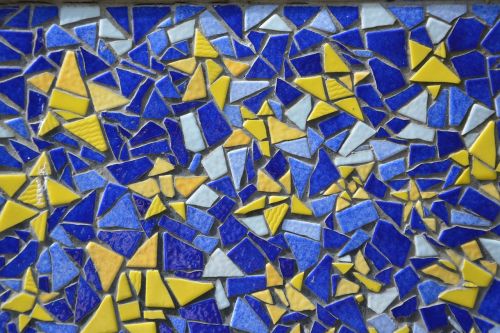 Mozaika, Dekoras Mėlynas Geltonas, Papuoštas, Pasiūlyti Dovaną