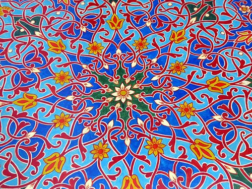 Mozaika,  Mėlyna,  Gėlė,  Uzbekistane,  Menas