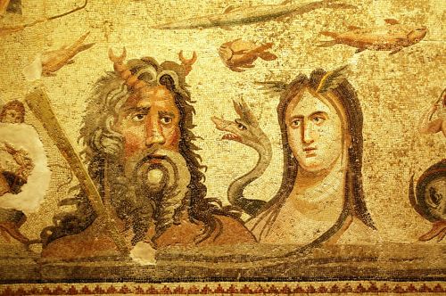 Mozaika, Mitologija, Gaziantep, Okeanos, Tetyhs, Vyras, Moteris, Turkija