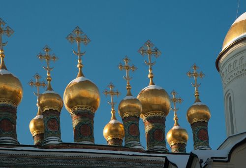 Moscow, Kremlius, Katedra, Ortodoksas, Kupolai, Svogūnėliai