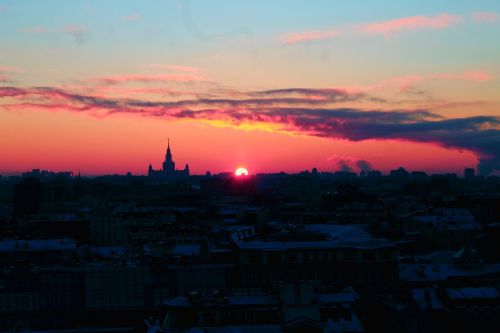 Moscow, Dangus, Kapitalas, Žiemos Saulėlydis