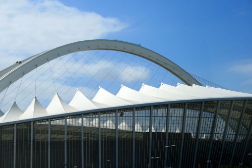 Stadionas,  Pastatas,  Priekinis,  Stiklas,  Struktūra,  Tinklelis,  Architektūra,  Išlenktas,  Dangus,  Moses Mabhida Stadionas Durban