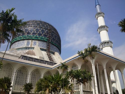 Mečetė, Mėlynas, Kupolas, Minaretas, Architektūra, Islamic, Islamas, Musulmonas, Malaizija
