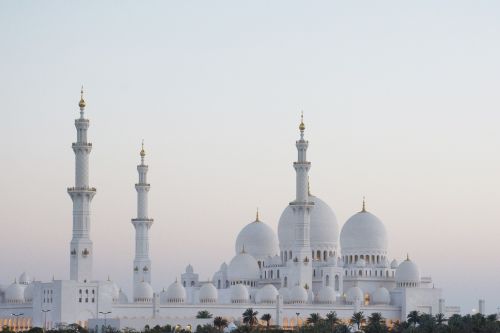 Mečetė, Abu Dabis, Grand, Musulmonas, Islamic, Architektūra, Minaretas, Šventykla