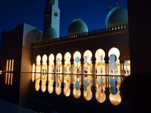 Mečetė, Didžioji Mečetė, Abu Dabis, Emiratai, Atspindys
