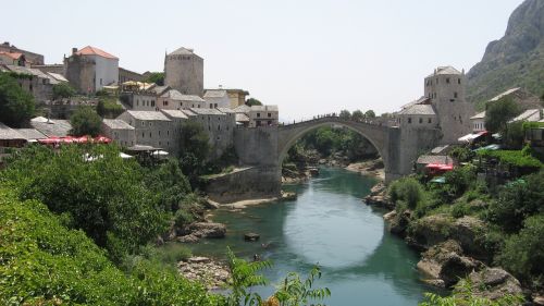 Stari Most, Tiltas, Senamiestis, Mostar, Bosnija Ir Hercegovina, Miesto Vaizdas, Osmanų Tiltas, Neretva Upė