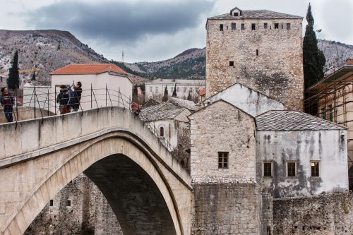 Mostar, Tiltas, Kelionė, Bosnija, Herzegovina, Stari, Senovės, Vasara, Paveldas, Akmuo