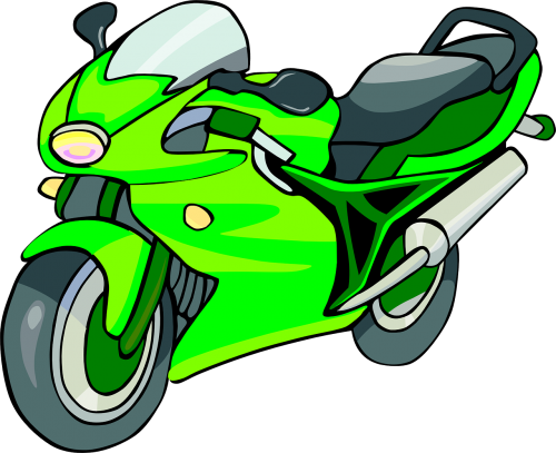 Motociklas, Greitai, Greitis, Sportas, Lenktynės, Ciklą, Žalias, Nemokama Vektorinė Grafika