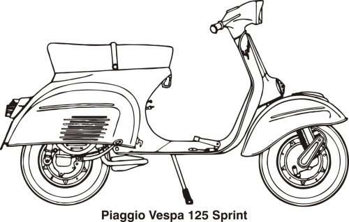 Motociklas, Vespa, Piaggio, Italy, Nemokama Vektorinė Grafika