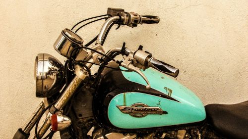 Motociklas, Senas, Rusvas, Dulkėtas, Vintage, Dviratis, Motociklas, Šešėlis