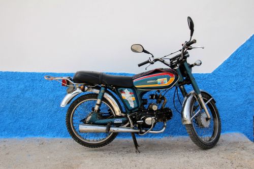 Motociklas, Mėlynas, Balta, Honda
