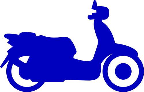 Motociklas, Gabenimas, Dviratis, Mėlynas, Kelionė, Motoroleris, Mopedas, Nemokama Vektorinė Grafika