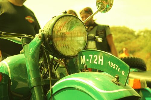 Motociklai, Vintage, Žalias