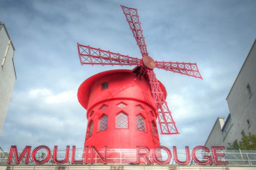 Moulin Rouge, Paris, France, Kabaretas, Boulevard, Moulin