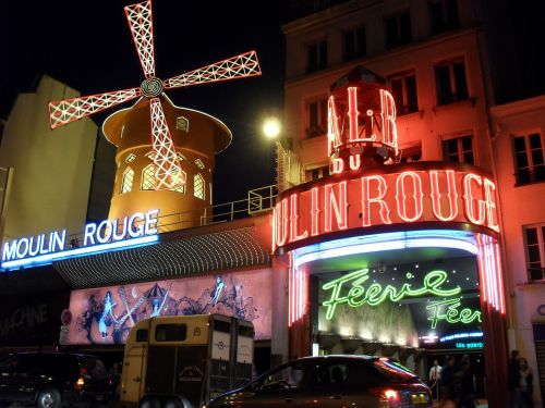 Moulin Rouge,  Paris,  France,  Simbolis,  Atostogos,  Architektūra,  Europa,  Naktis