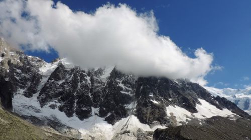 Kalno Blanc, Kalnai, Debesys, Dangus, Sniegas, Alpės, Aiguille Du Midi, Chamonix