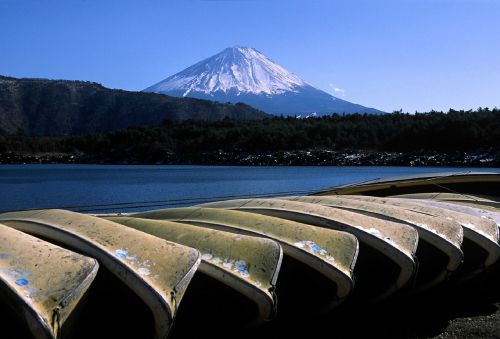 Kalno Fuji, Valtys, Ežeras, Kraštovaizdis, Lauke, Vaizdingas, Japonija, Asija, Orientyras, Piko, Sniegas, Turistinis, Scena, Taikus