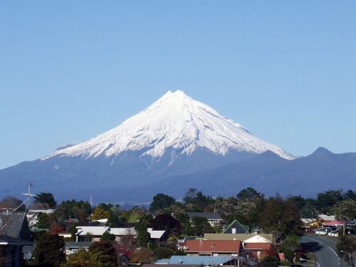 Kalnas, Mt Egmont, Mt Taranaki, Egmont, Kraštovaizdis, Naujas, Zealand, Mt, Sniegas, Taranaki, Vulkanas, Mėlynas, Dangus, Gamta, Aotearoa, Neveikiantis