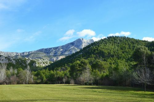 Kalnas, France, Aix Provence, Šventoji Pergalė, Kraštovaizdis, Vasara, Žalia Gamta