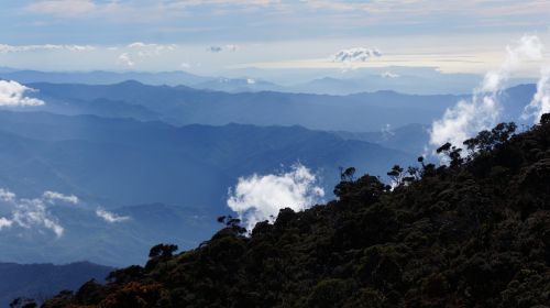 Kalnas, Kinabalu, Borneo, Aukštis, Dangus, Debesys, Kraštovaizdis