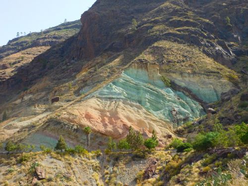 Kalnas, Spalvos, Azulejos, Gran Canaria, Kanarika, Rokas, Spalva