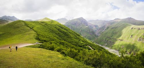 Kalnas, Kalnų Peizažas, Gamta, Gruzija, Upė, Vanduo, Kaukazas, Keliautojas, Vaiduoklis, Kalnų, Kazbek, Takas, Kelias, Stepantsminda, Alpinizmas