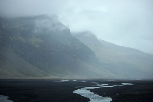 Kalnas, Upė, Iceland, Dykuma, Dušai, Migla, Akmuo