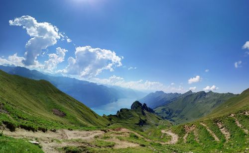 Kalnas, Šveicarija, Brienz, Alpės, Ežeras, Mėlynas Dangus, Gamta