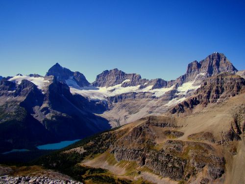 Kalnas, Ežeras, Peizažas, Mt Asinibuinas, Kanada, Gamta, Uolėti Kalnai, Nacionalinis Parkas