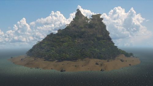 Kalnas, Sala, Blenderis, 3D