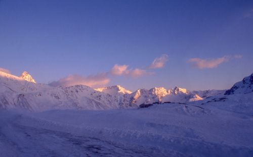 Kalnas, Highland, Sniegas, Žiema, Aukščiausiojo Lygio Susitikimas, Mėlynas, Dangus, Debesys